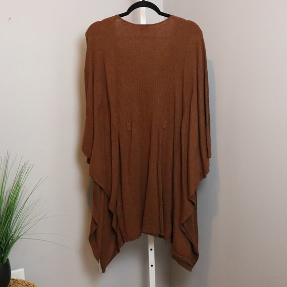 ASOS Oversized Brown Knit Poncho Sweater Tunic - Picture 2 of 7